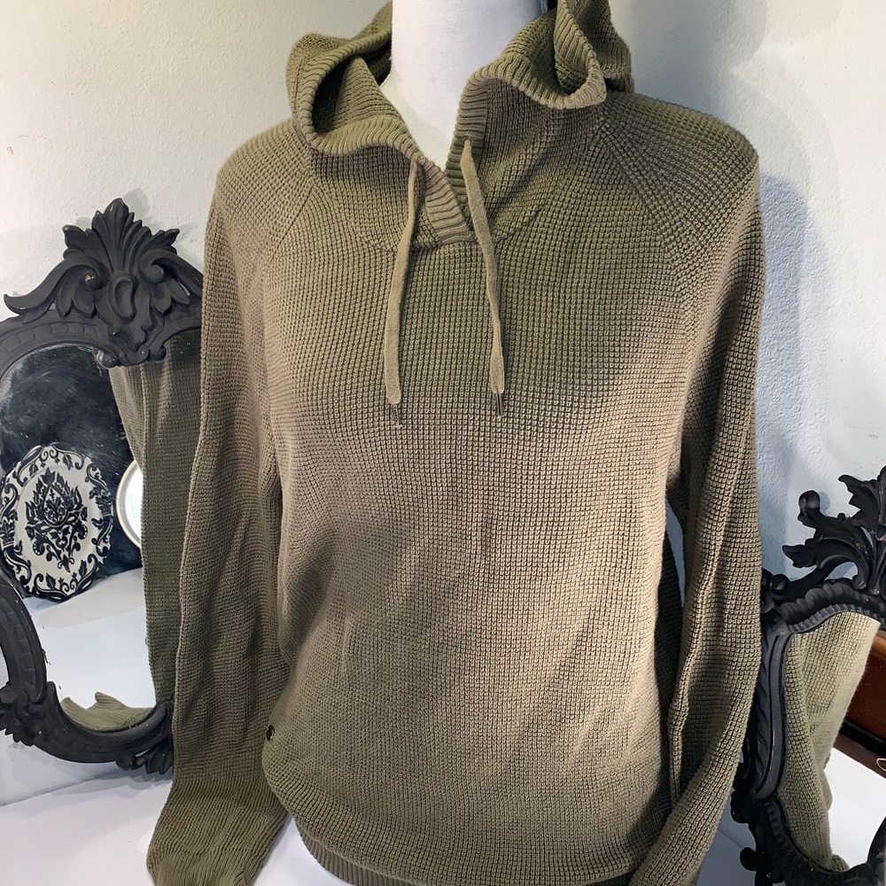 RALPH LAUREN Military Green Waffle Thermal w/Hoodi